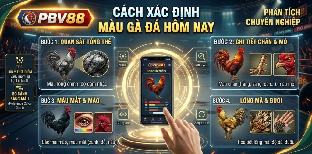 Cách xác định màu gà đá hôm nay
