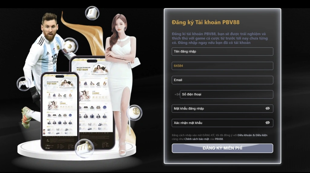 Điền thông tin đăng ký PBV88