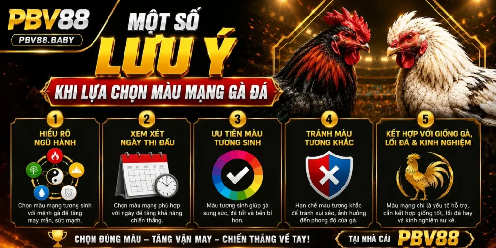 Một Số Lưu Ý Khi Lựa Chọn Màu Mạng Gà Đá